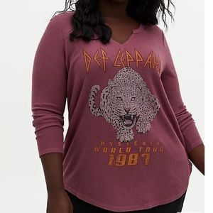 Torrid Def Leppard Waffle Knit Top